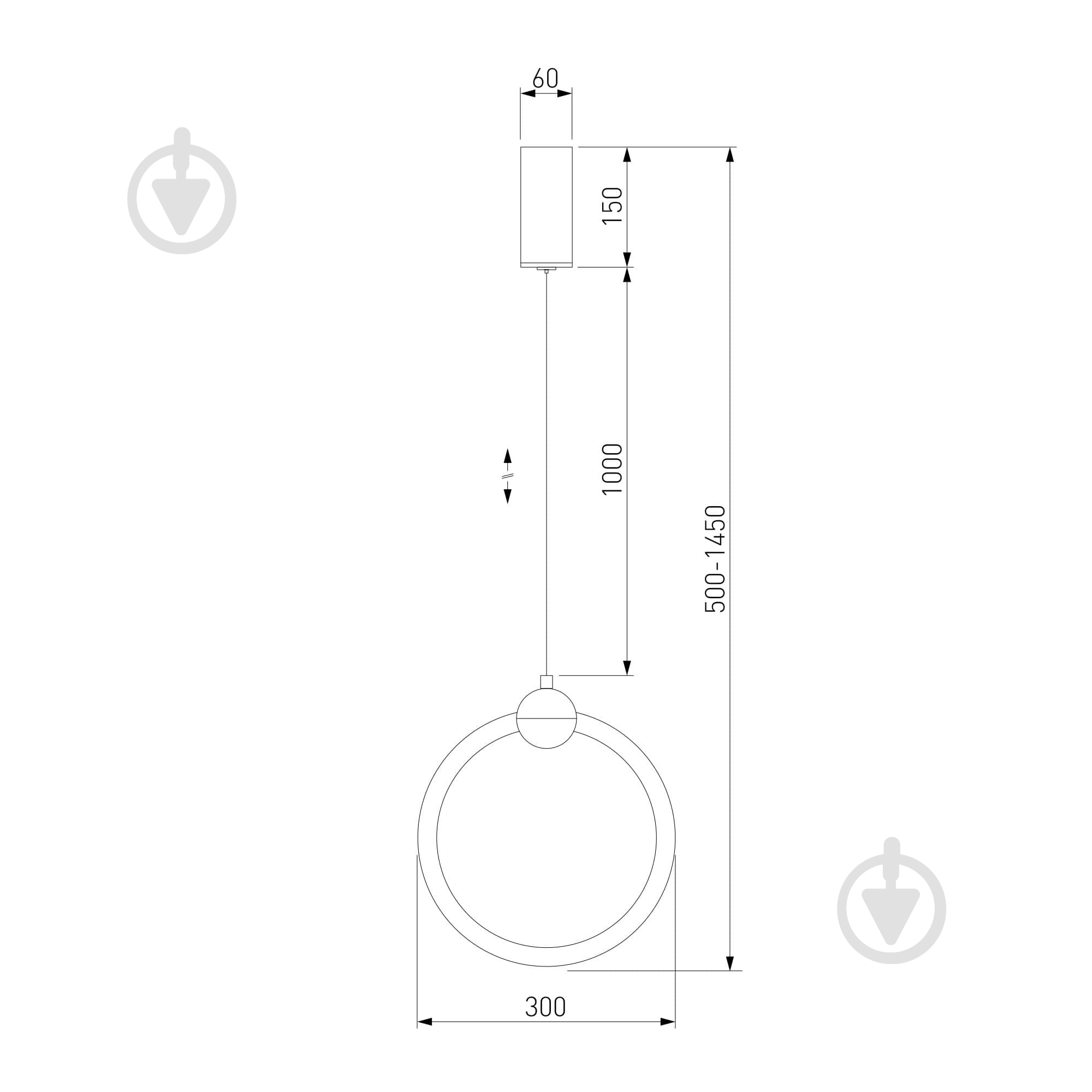 Світильник підвісний Strotskis Rim 15 Вт чорний 90166/1 (чорний) - фото 4