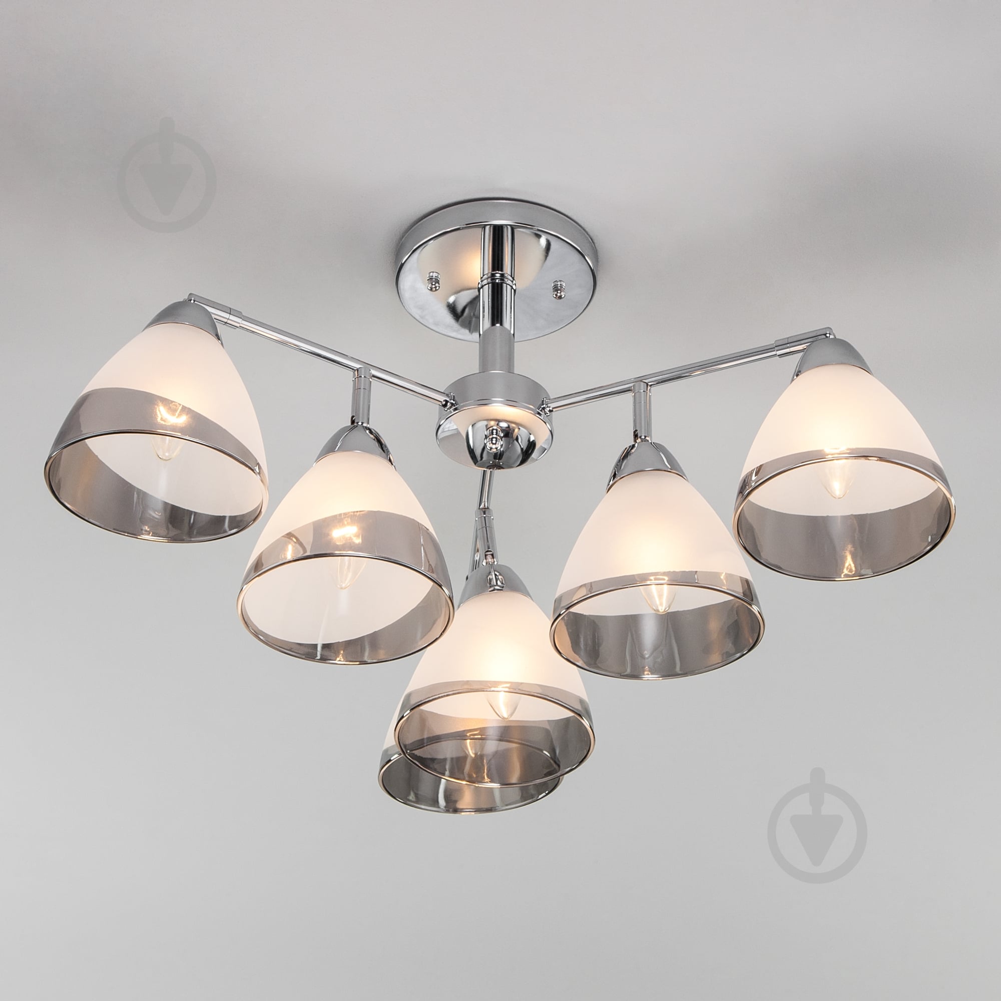 Люстра потолочная Strotskis Paola 6x40 Вт E27 хром 30126/6 - фото 3