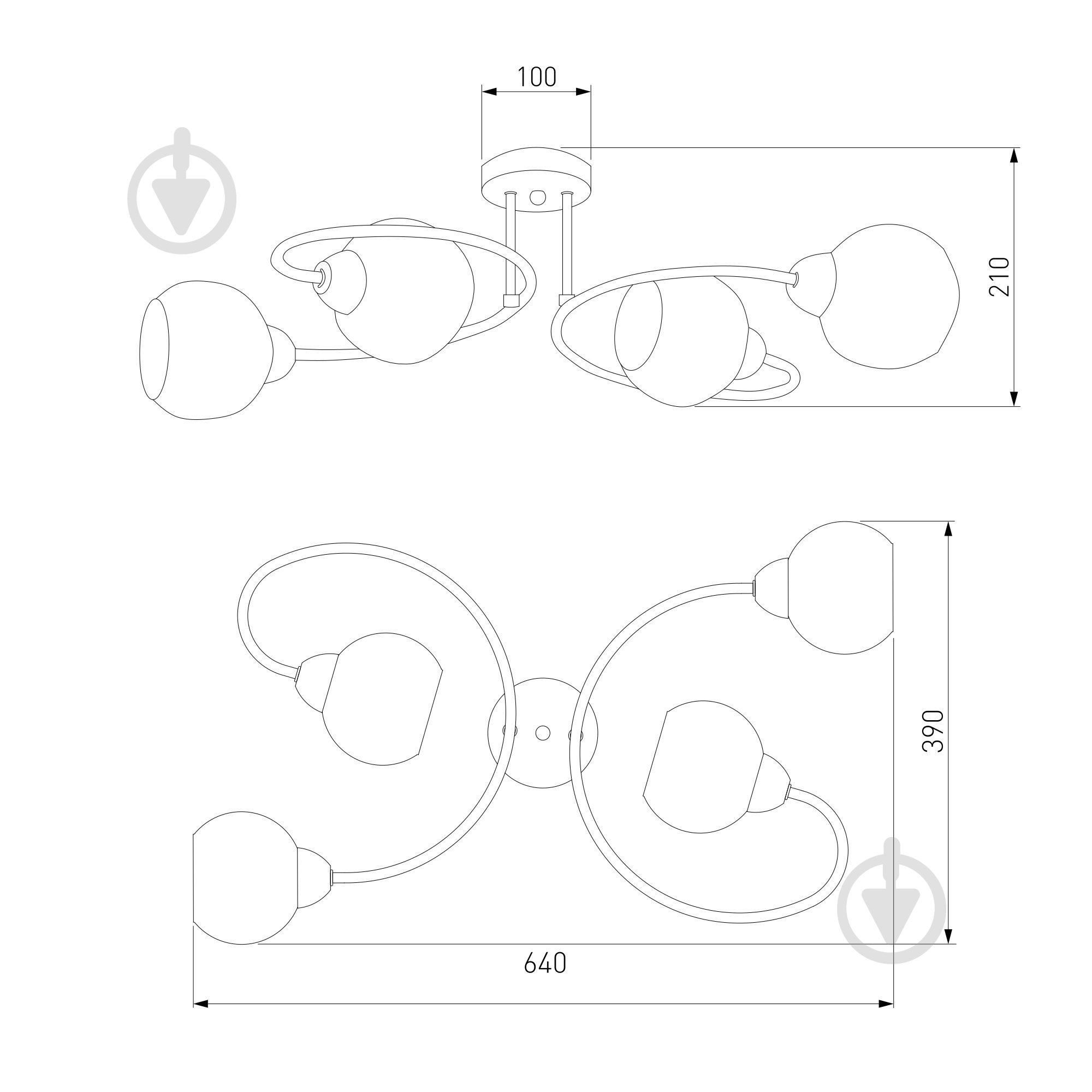 Люстра потолочная Strotskis Tulia 4x40 Вт E27 хром 30136/4 - фото 4