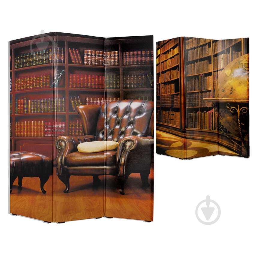 Ширма Теамо Библиотека 1750x1400x25 мм коричневый - фото 1 Ширма Теамо Библиотека 1750x1400x25 мм коричневый - фото 1