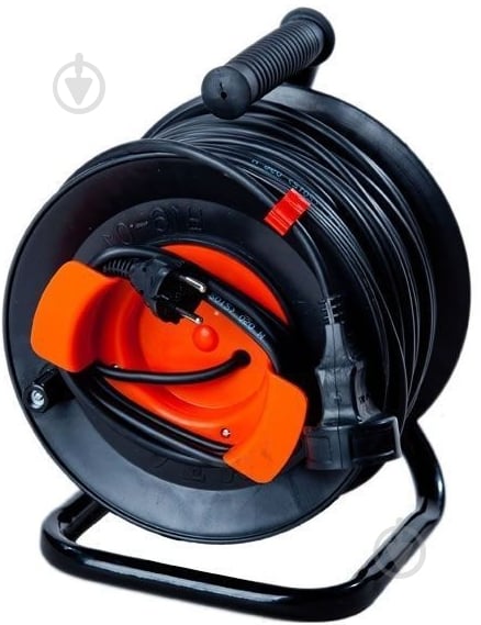 Удлинитель на катушке Леміра с заземлением 1 гн. черный с красным 50 м У16-03-01 3х1,5 - фото 1 Удлинитель на катушке Леміра с заземлением 1 гн. черный с красным 50 м У16-03-01 3х1,5 - фото 1