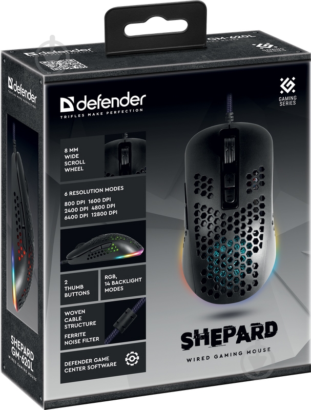 Мышь Defender Shepard GM-620L RGB black (52620) - фото 7 Мышь Defender Shepard GM-620L RGB black (52620) - фото 7