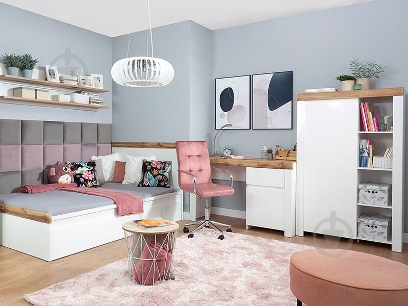 Стол письменный BRW Holten 1д1ш 815х1302х565 мм белый/дуб вотан (S440-BIU1D1S-BI/DWO/BIP) - фото 6