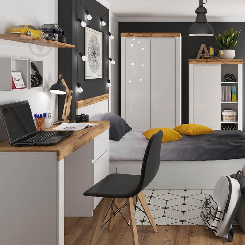 Стол письменный BRW Holten 1д1ш 815х1302х565 мм белый/дуб вотан (S440-BIU1D1S-BI/DWO/BIP) - фото 7