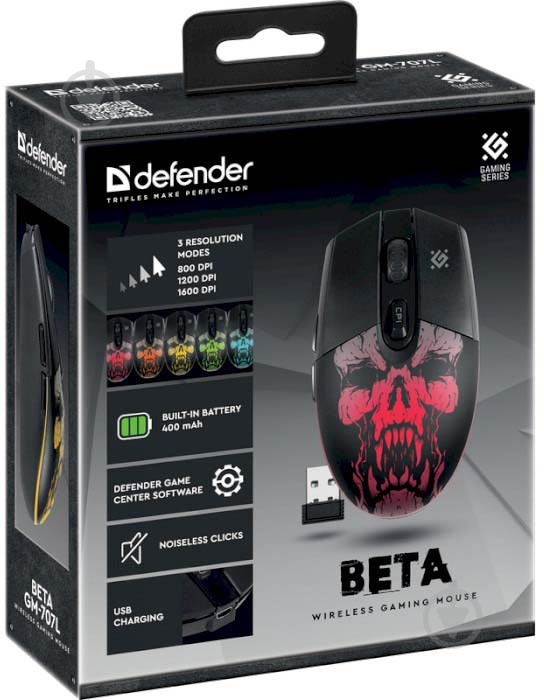 Мышка Defender Beta GM-707L LED 6D black (52707) - фото 4