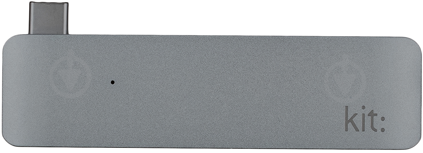 Адаптер Kit  Multiport USB-C to USB 3.0 SD/microSD space grey - фото 1