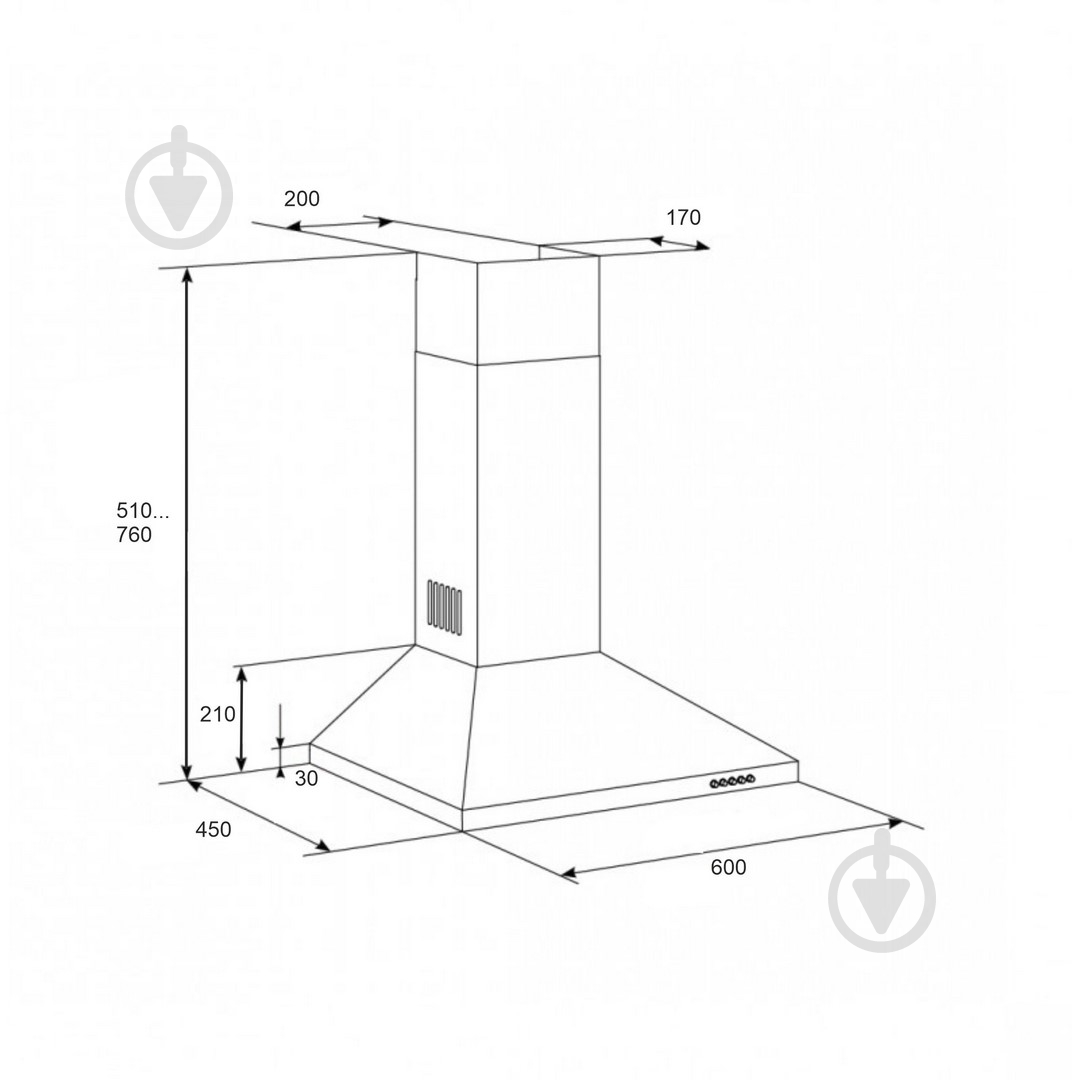 Вытяжка Jantar KBM 650 60 BL - фото 6