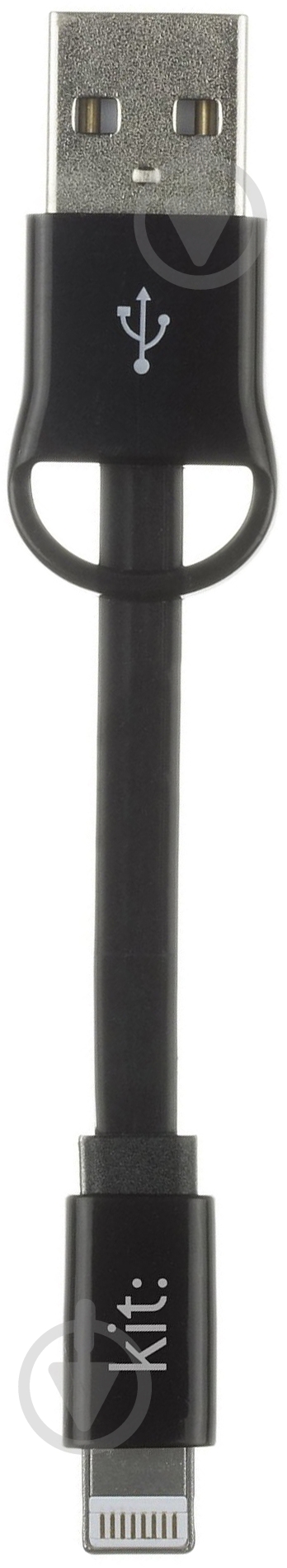 Кабель-брелок Kit USB – microUSB 0.15 м черный (IP5USBKEYBK) - фото 1