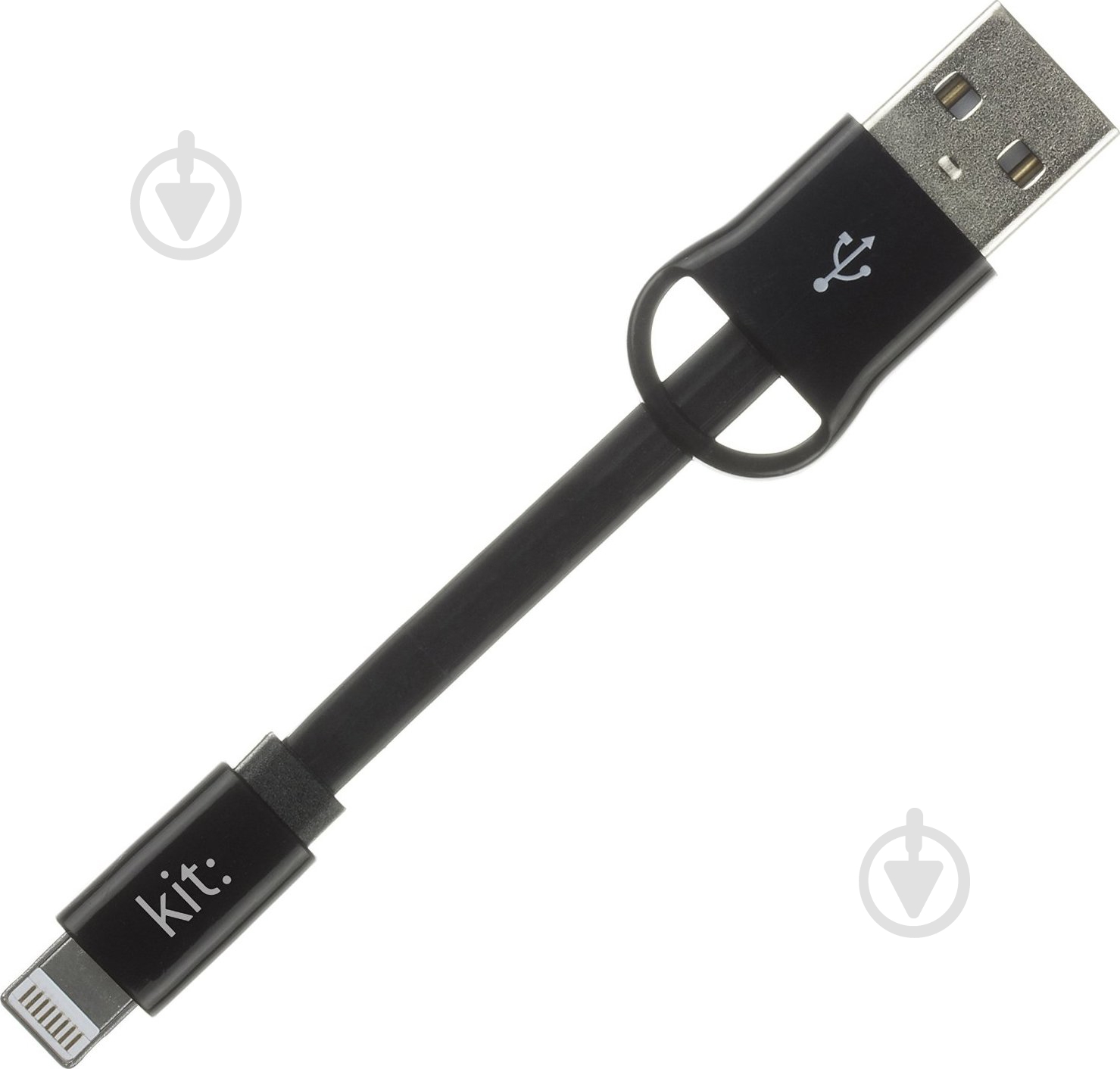 Кабель-брелок Kit USB – microUSB 0.15 м черный (IP5USBKEYBK) - фото 2
