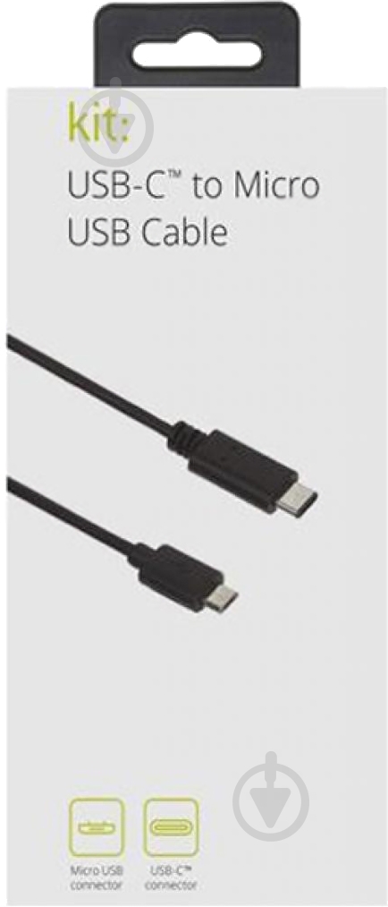 Кабель Kit USB Type-C – microUSB 0.9 м черный (CMUSBDAT) - фото 2