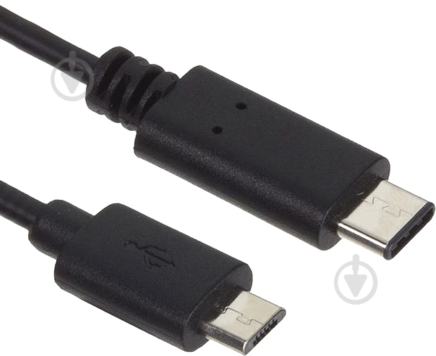 Кабель Kit USB Type-C – microUSB 0.9 м черный (CMUSBDAT) - фото 1
