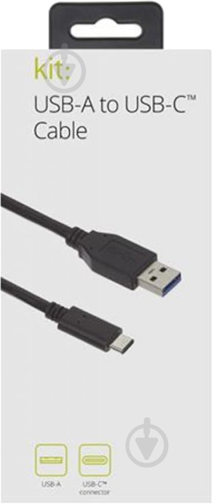 Кабель Kit USB Type-C – USB 0.9 м черный (CAUSBDAT) - фото 2