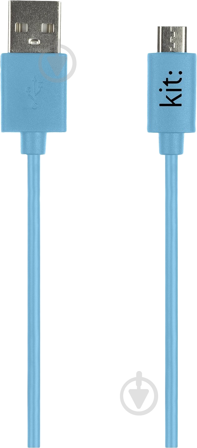 Кабель Kit USB – microUSB 1 м голубой (8600USBDATBLKT) - фото 1 Кабель Kit USB – microUSB 1 м голубой (8600USBDATBLKT) - фото 1