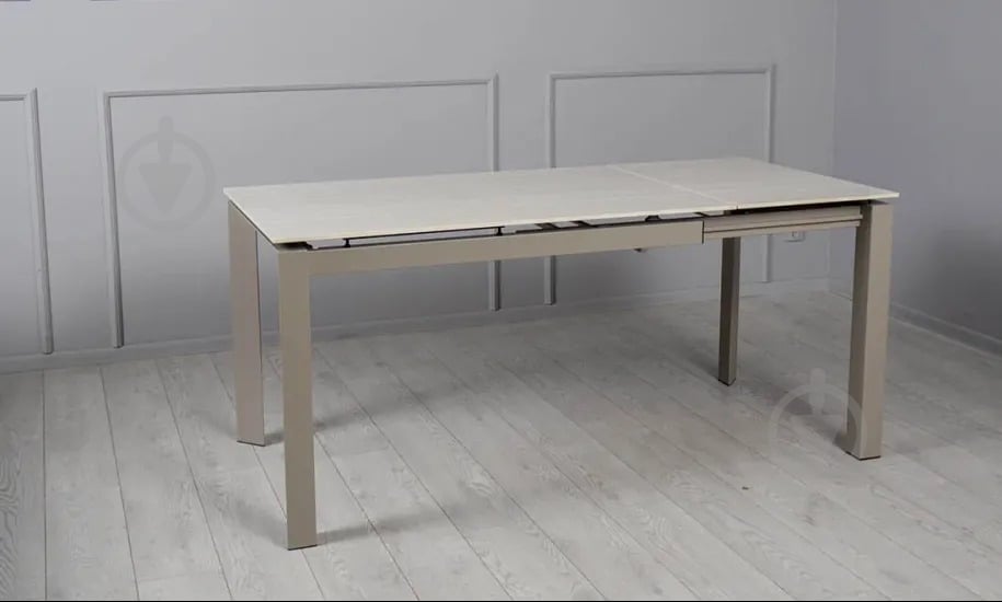 Стол обеденный Prestol Ларс 1400(2000)x800x750мм бежевый/шампань - фото 6