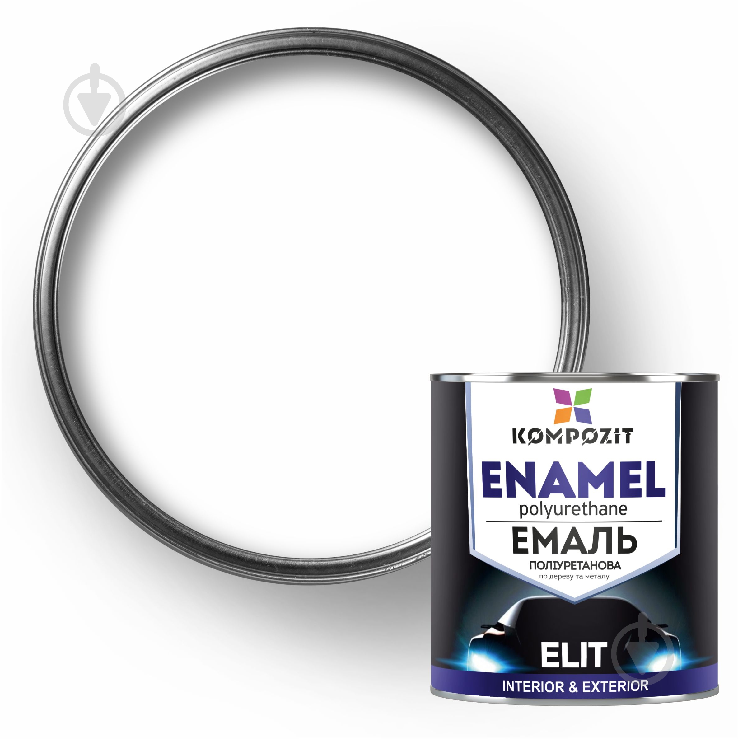 Эмаль полиуретановая Kompozit ELIT белый шелковистый мат 9 л - фото 1