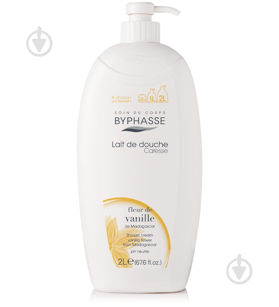 Крем-гель для душа Byphasse Caresse цветы ванили 2000 мл - фото 1