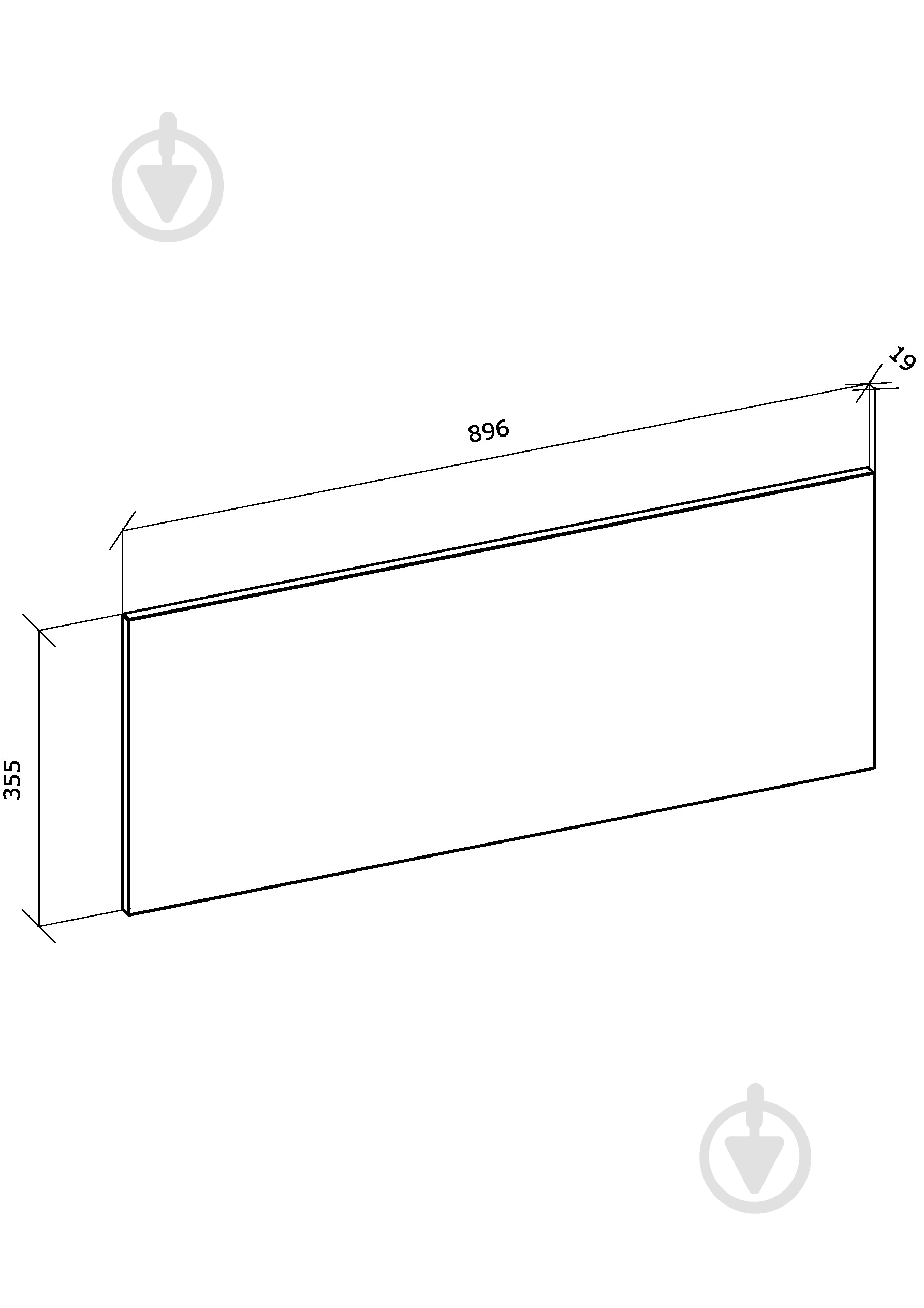 Фасад для кухні Грейд фунго матовий 355x896 - фото 2