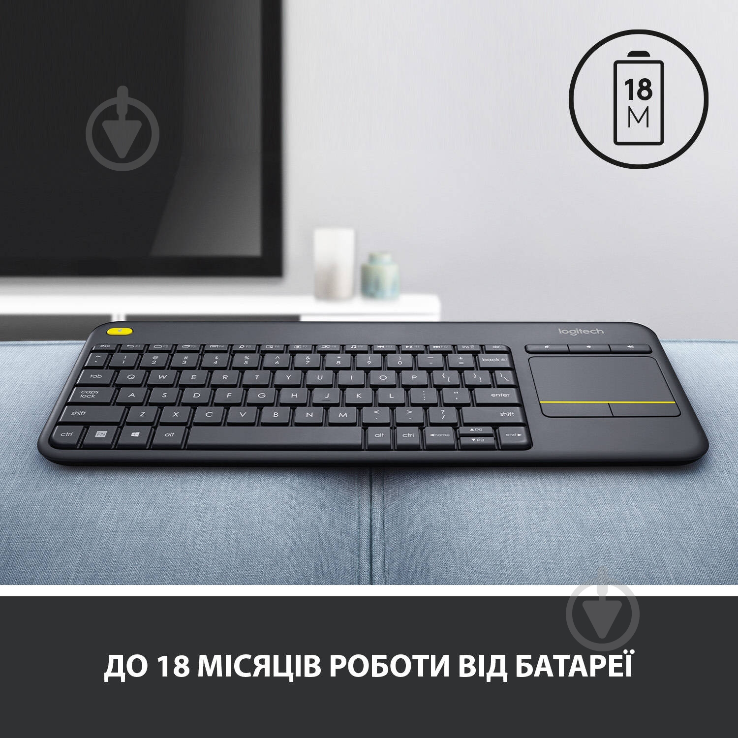 Клавиатура Logitech K400 Plus WL Ru (920-007147) black - фото 7