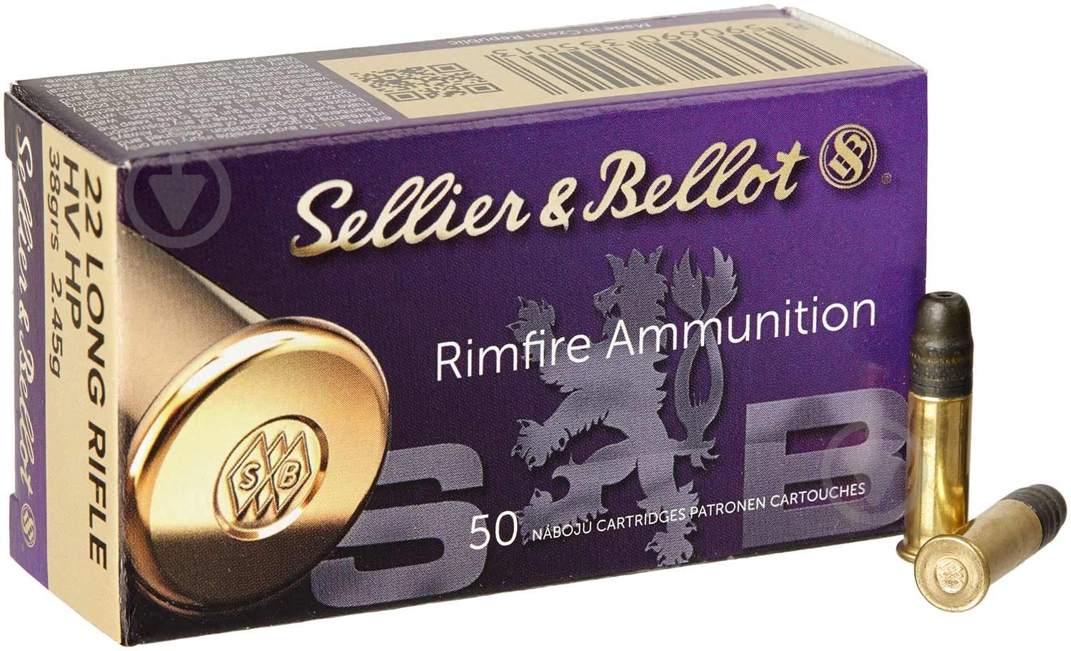 Патрони Sellier&Bellot HV HP 22 LR 2.45 г/ 38 г 50 шт. - фото 1 Патрони Sellier&Bellot HV HP 22 LR 2.45 г/ 38 г 50 шт. - фото 1