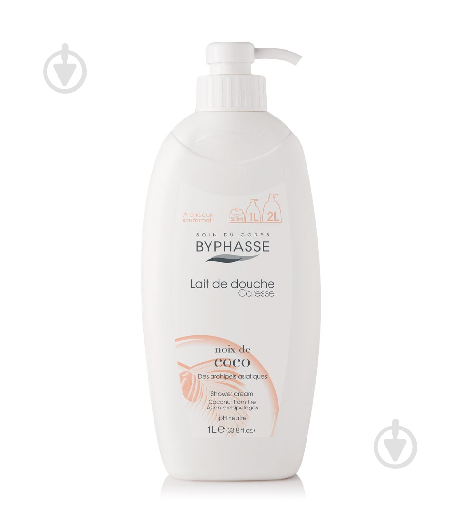 Гель для душа Byphasse Caresse кокос 1000 мл - фото 1