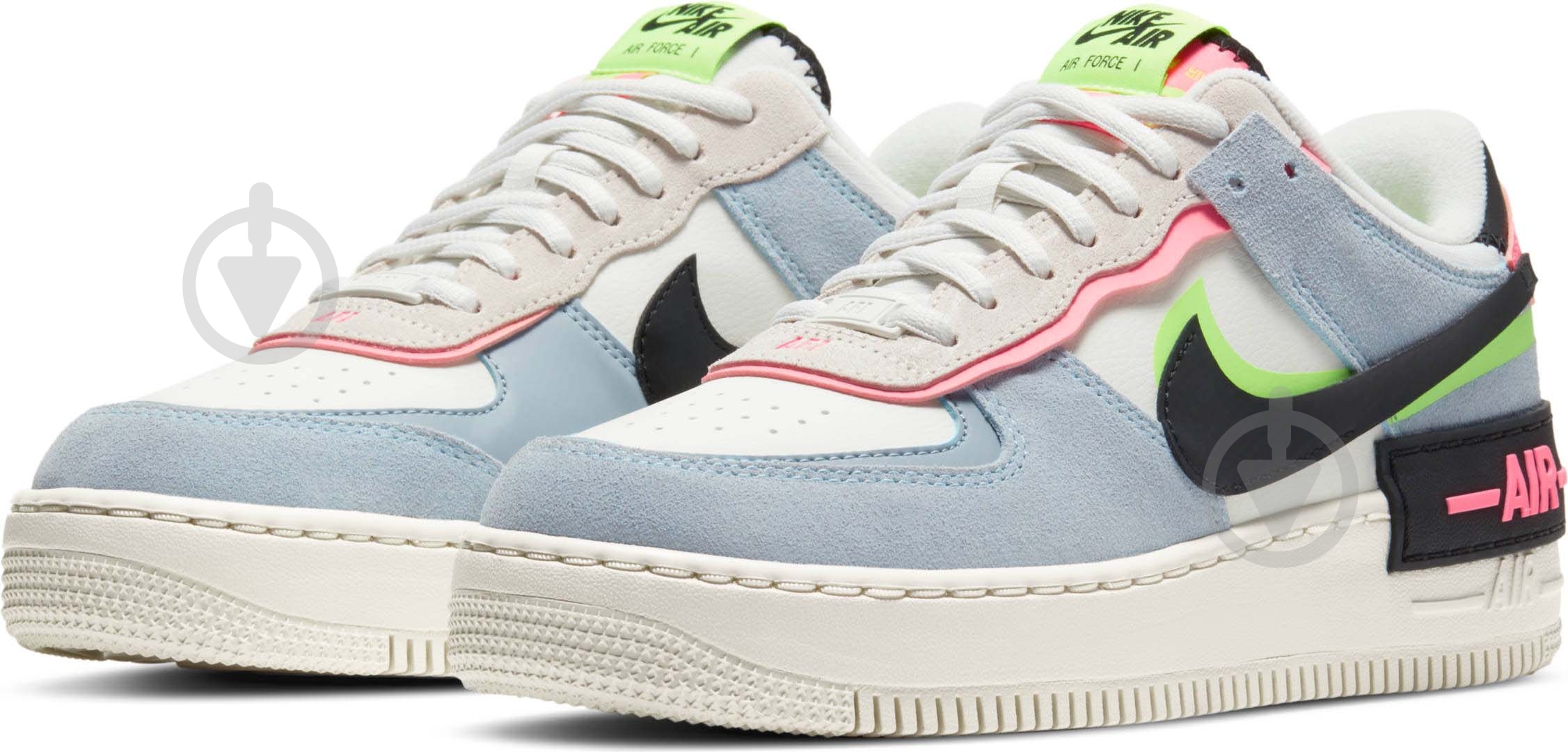 Кроссовки женские демисезонные Nike Air Force 1 Shadow CU8591-101 р.38 голубые с белым - фото 1