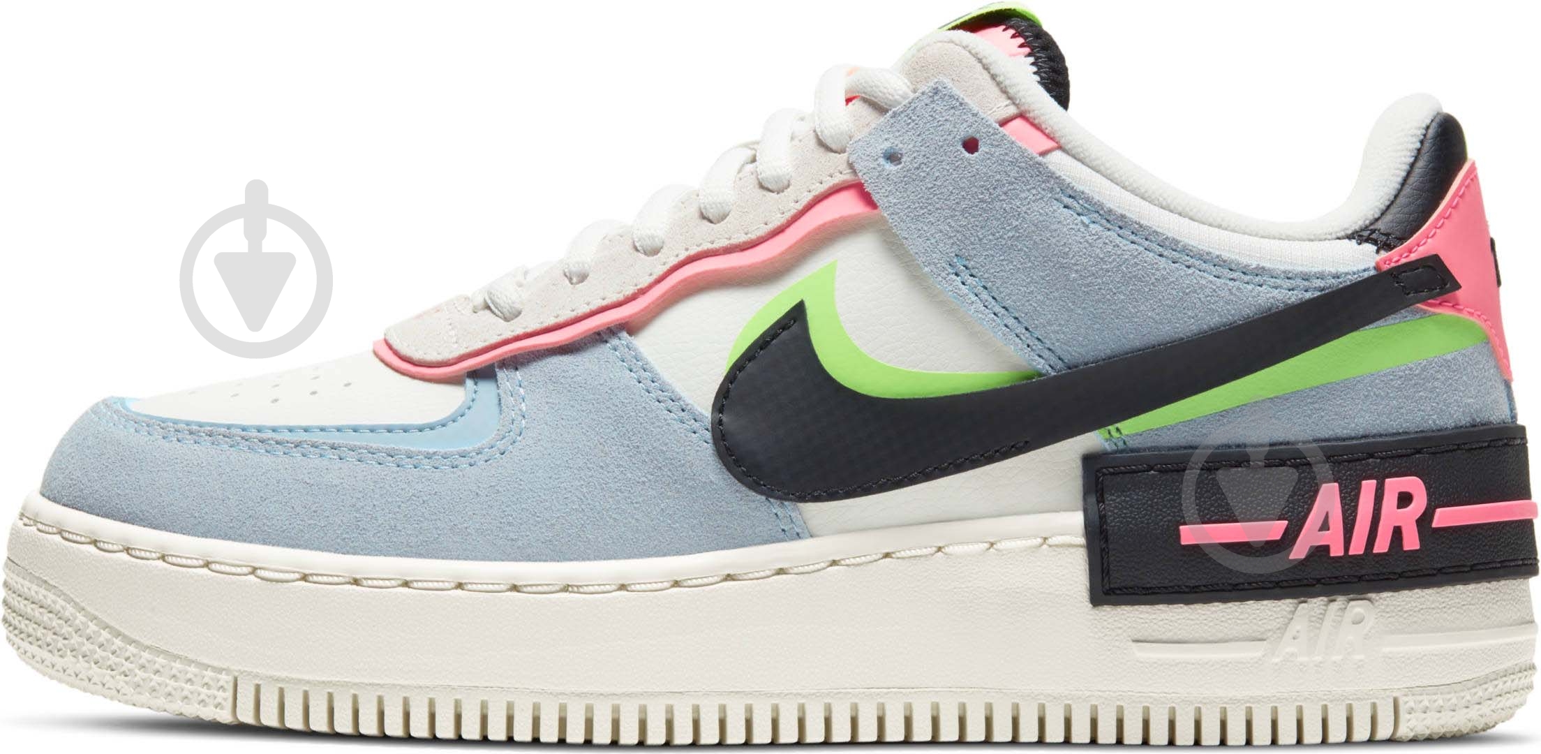 Кроссовки женские демисезонные Nike Air Force 1 Shadow CU8591-101 р.38 голубые с белым - фото 5
