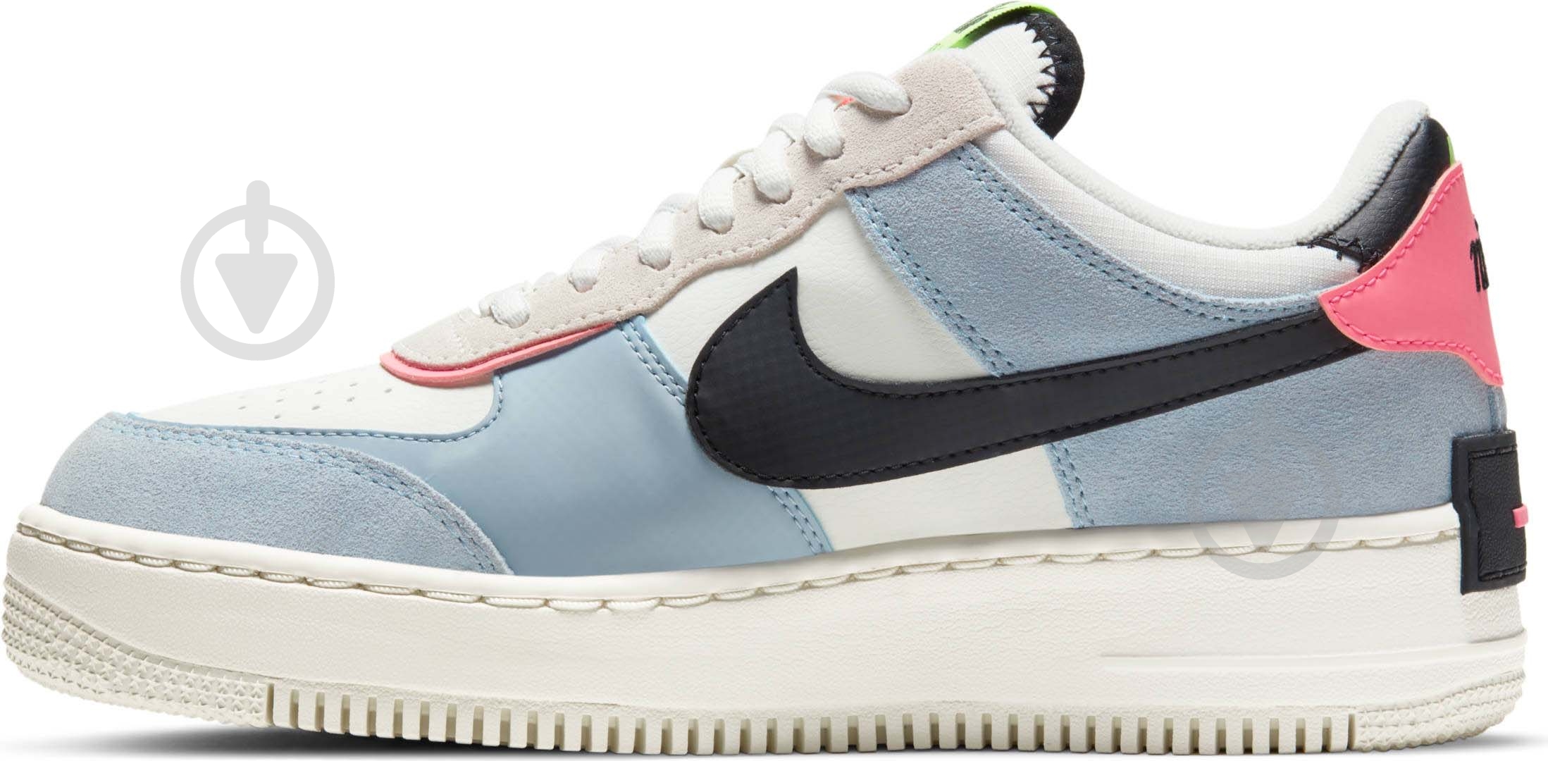 Кроссовки женские демисезонные Nike Air Force 1 Shadow CU8591-101 р.38 голубые с белым - фото 6