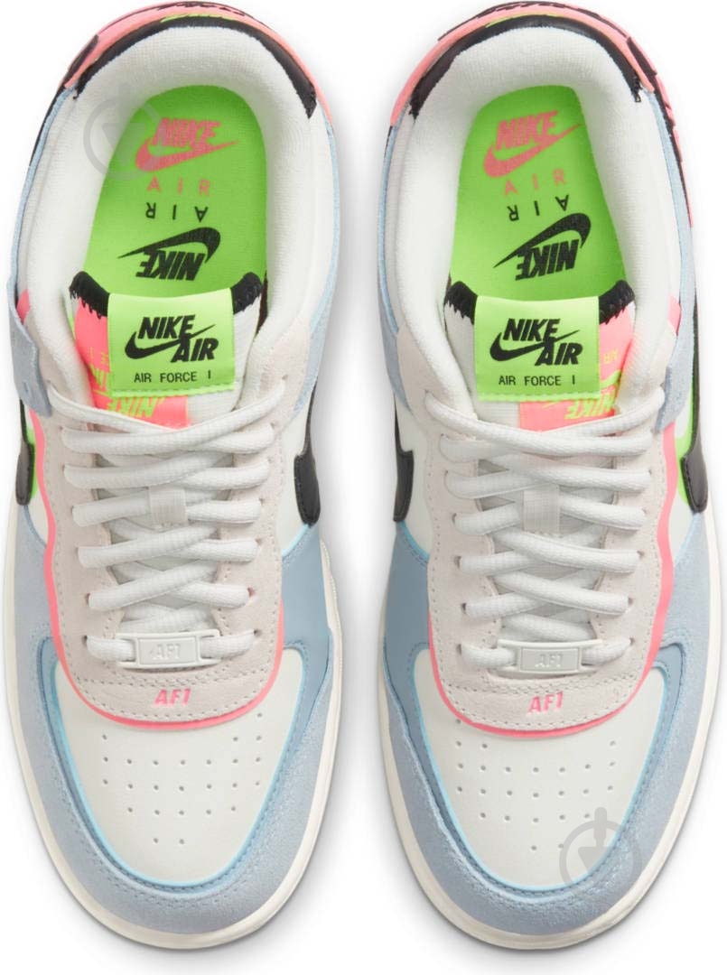 Кроссовки женские демисезонные Nike Air Force 1 Shadow CU8591-101 р.38 голубые с белым - фото 7