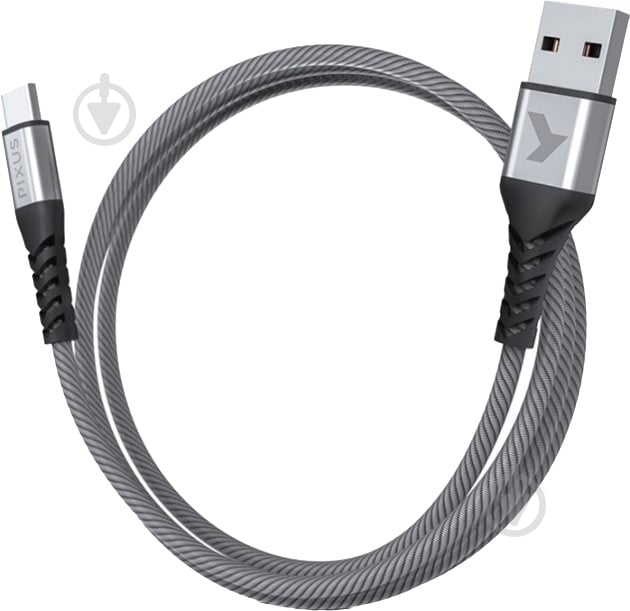 Дата-кабель Pixus USB 2.0 AM – Type–C 1 м серый (4897058531152) - фото 1