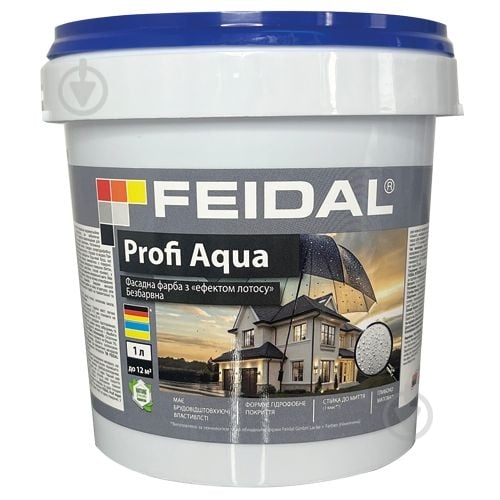 Фарба силіконова Feidal Profi Aqua прозора мат база під тонування 1 л - фото 1