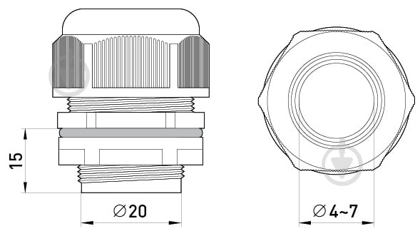 Кабельный ввод E.NEXT e.mg.stand.20 черный - фото 5