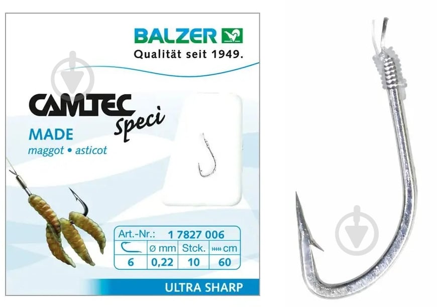 Крючок Balzer Camtec опарыш 17827008 №8 10 шт. - фото 1 Крючок Balzer Camtec опарыш 17827008 №8 10 шт. - фото 1