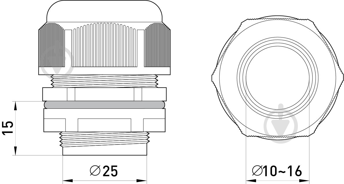 Кабельный ввод E.NEXT e.mg.stand.25 черный - фото 5