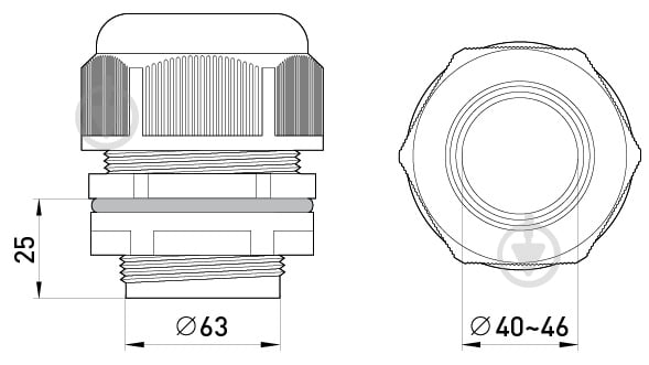 Кабельный ввод E.NEXT e.mg.stand.63 черный - фото 5