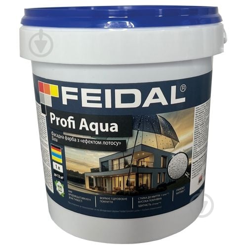 Краска силиконовая Feidal Profi Aqua мат белый 1 л - фото 1