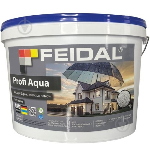 Краска силиконовая Feidal Profi Aqua прозрачная мат база под тонировку 10 л - фото 1