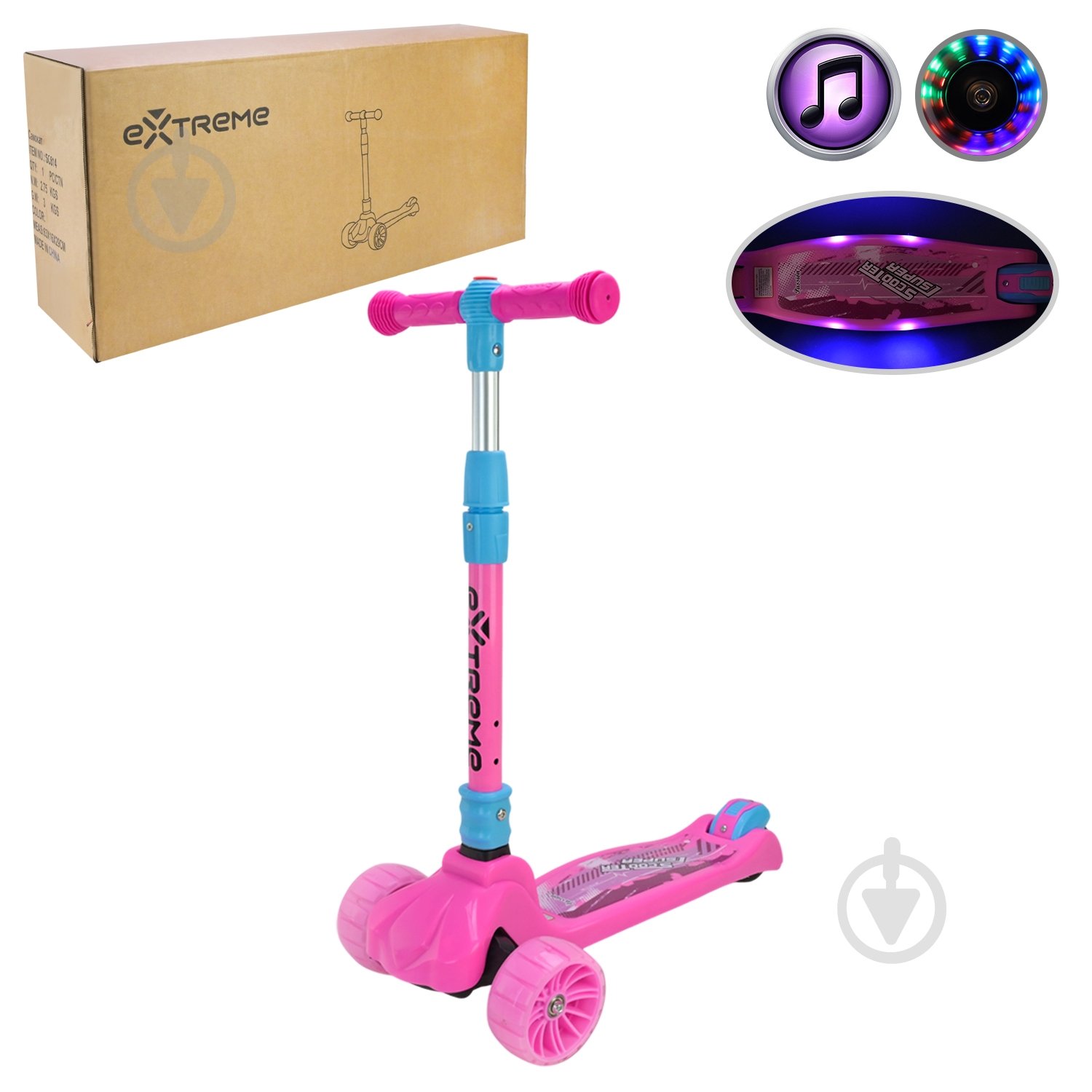 Самокат Extreme Motion розовый SC814 - фото 1