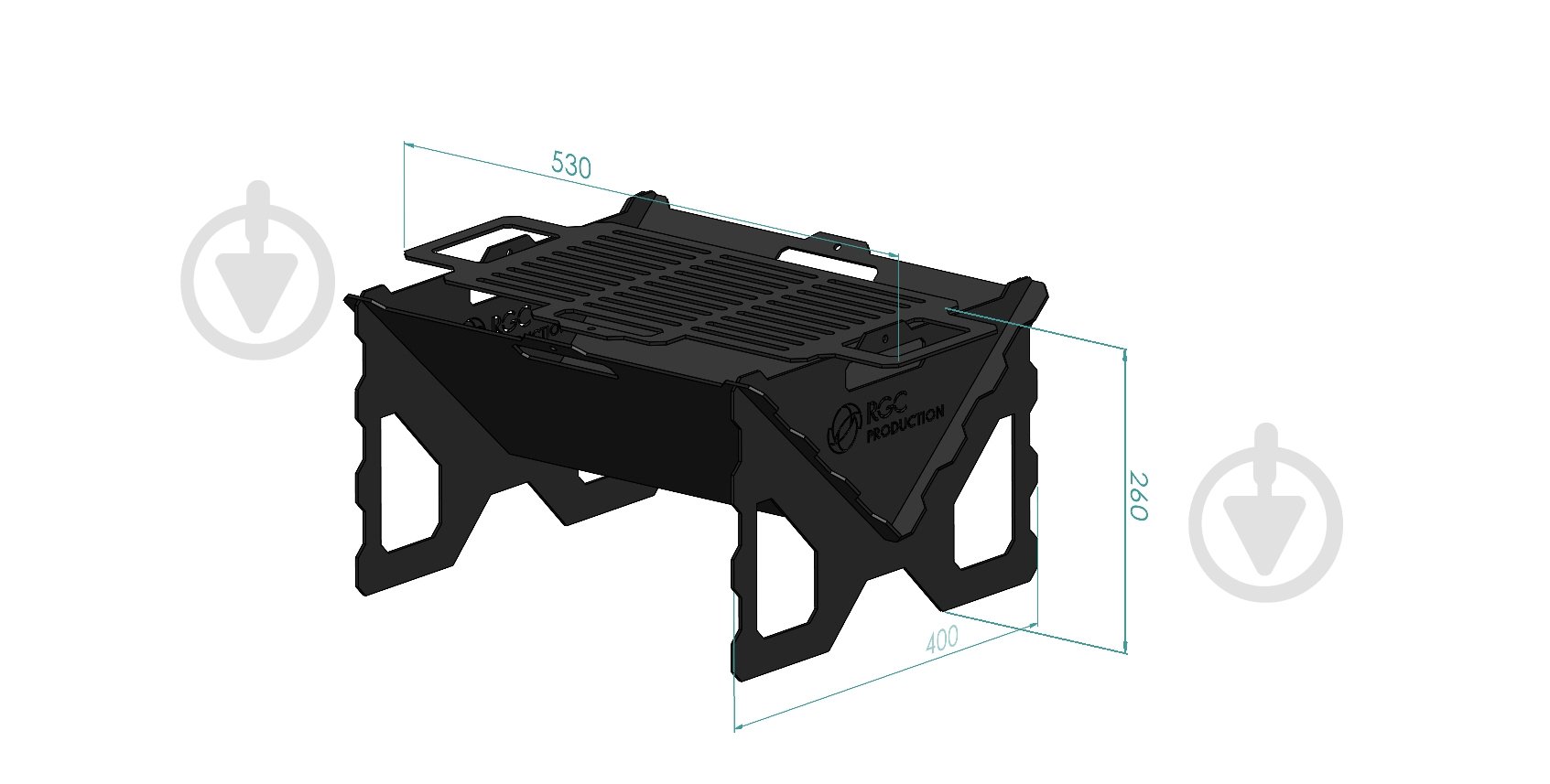 Мангал RGC Production разборный 530х400х260 - фото 5