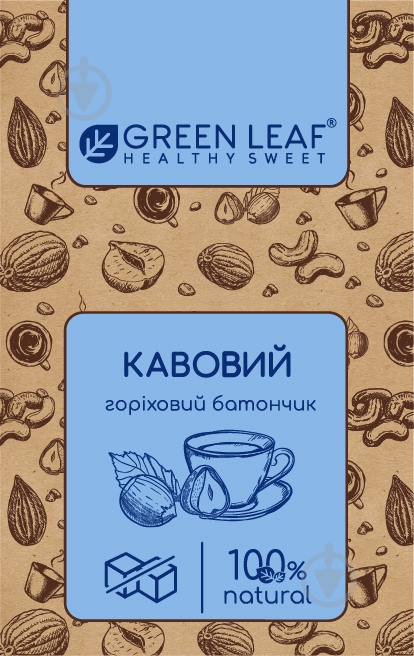 Батончик Green Leaf Горіховий Кавовий 40 г - фото 1