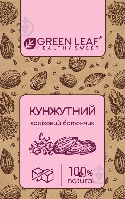Батончик Green Leaf Горіховий з кунжутом 40 г - фото 1