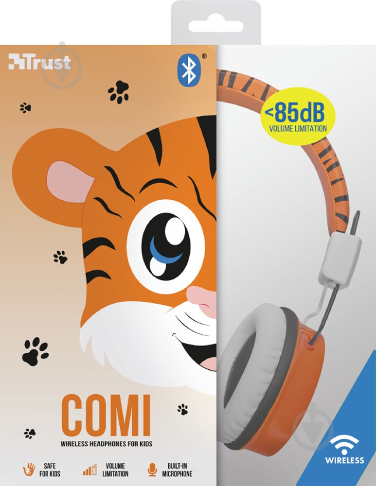 Гарнитура Trust Comi Bluetooth Wireless Kids orange (23127) - фото 6 Гарнитура Trust Comi Bluetooth Wireless Kids orange (23127) - фото 6