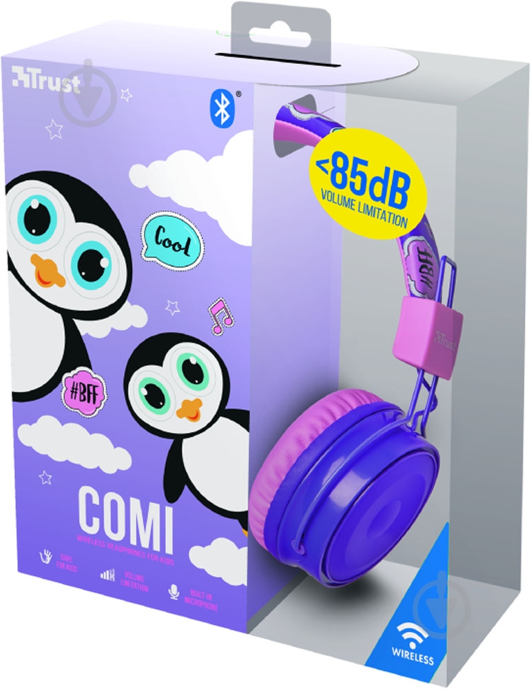 Гарнитура Trust Comi Bluetooth Wireless Kids purple (23129) - фото 6 Гарнитура Trust Comi Bluetooth Wireless Kids purple (23129) - фото 6