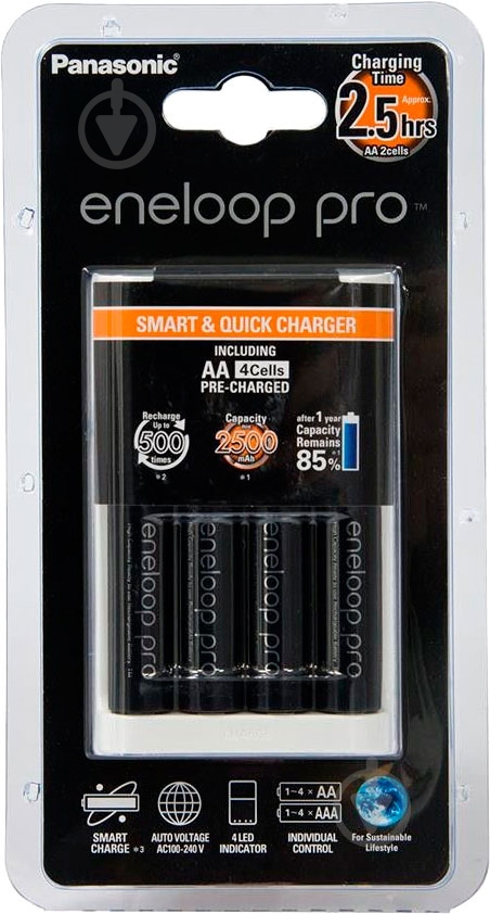 Зарядное устройство Smart-Quick Charger+Eneloop Pro 4AA (K-KJ16HCD40E) - фото 1