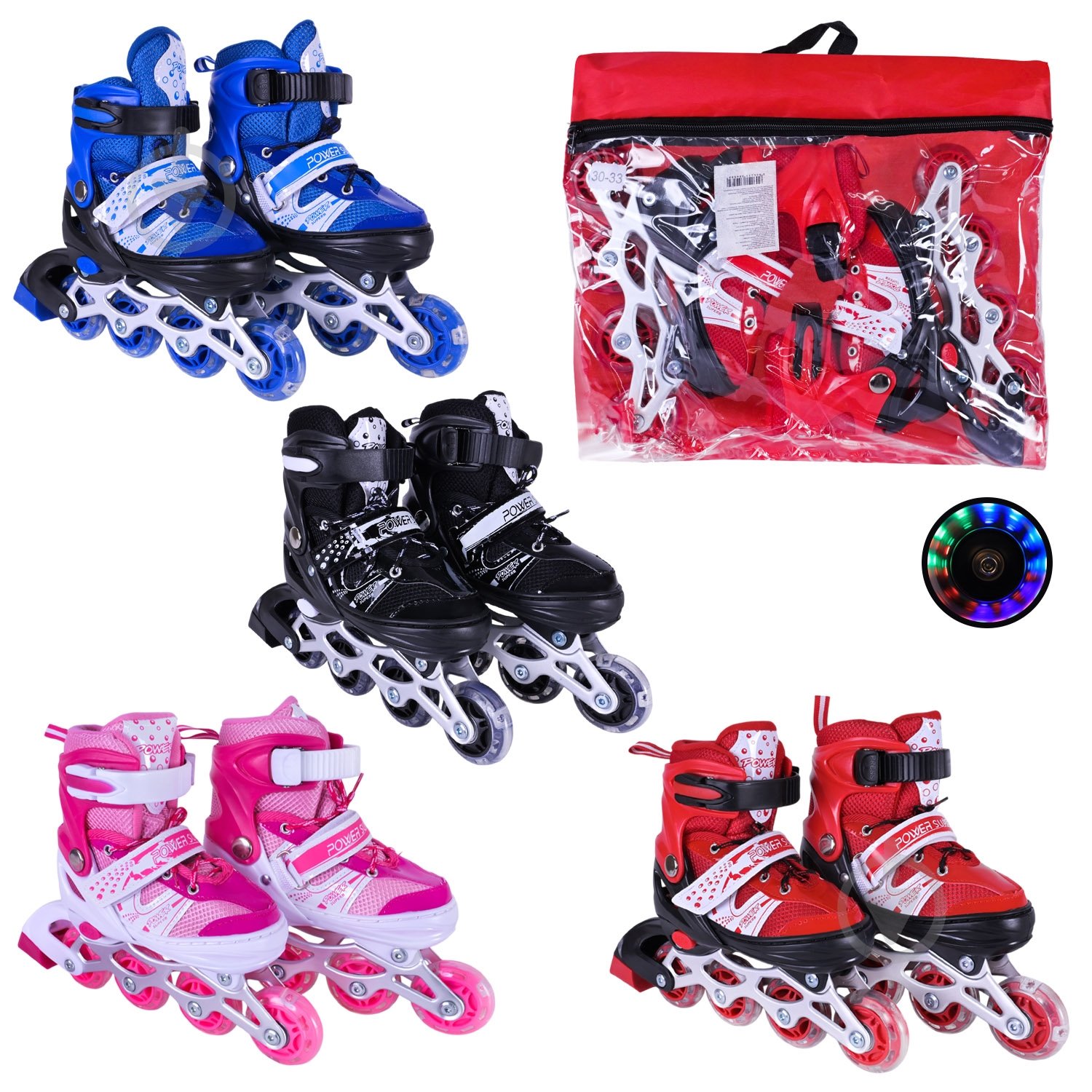 Роликовые коньки Shantou S RL25501 р. 30-33 в ассортименте - фото 1