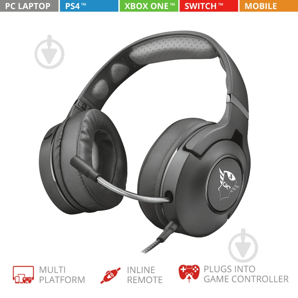 Гарнитура Trust GXT 420 Rath Multiplatform gaming headset black (22897) - фото 1