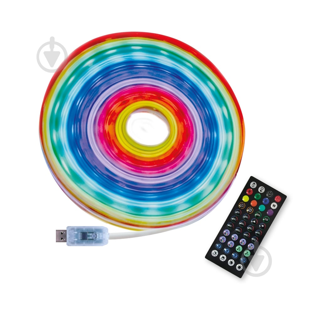 Лента светодиодная ELM Neon SMD 3535 38LED 5 м 8 Вт IP65 5 В разноцветный (RGB) 19-0018 - фото 2 Лента светодиодная ELM Neon SMD 3535 38LED 5 м 8 Вт IP65 5 В разноцветный (RGB) 19-0018 - фото 2