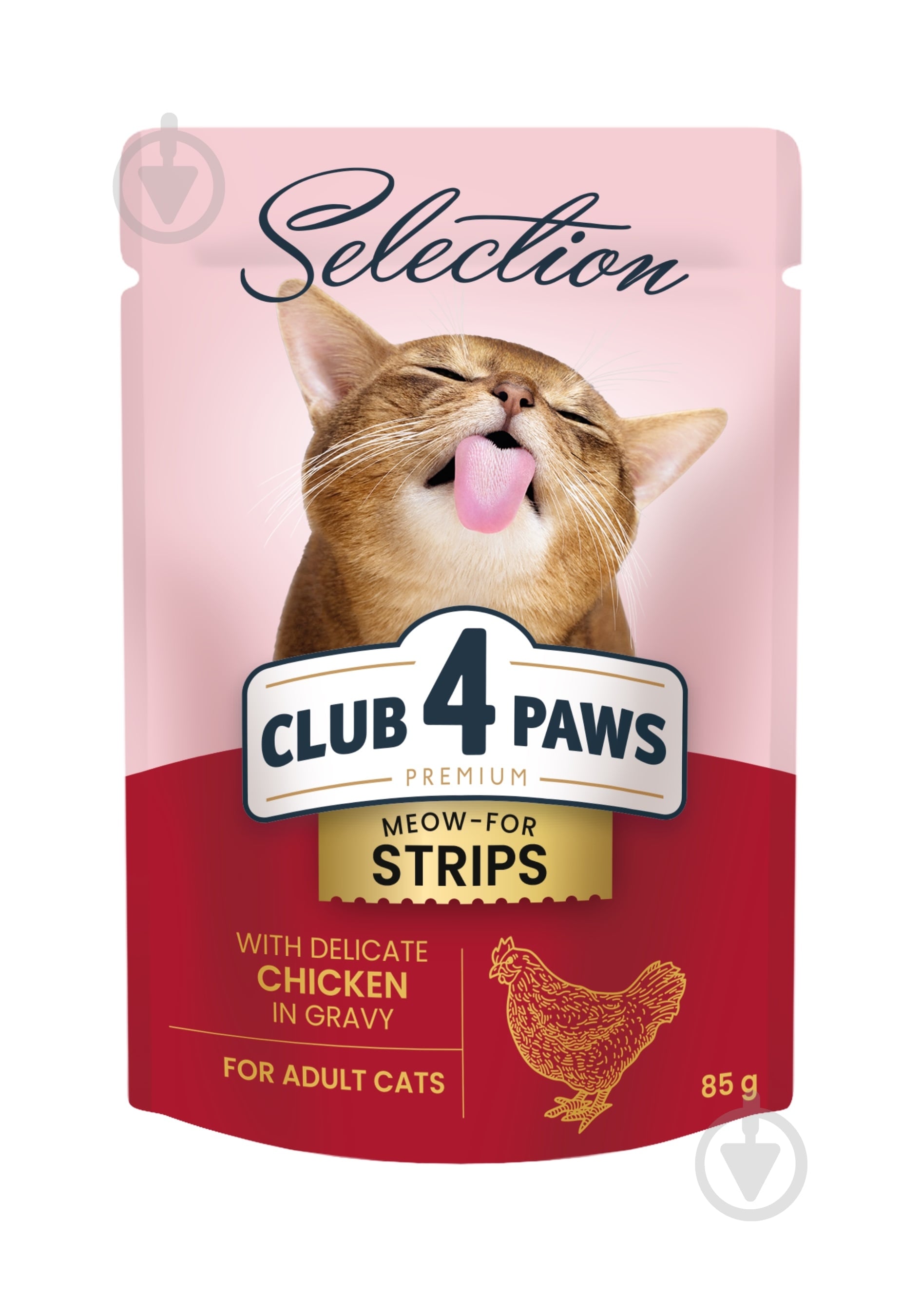 Консерва Club 4 Paws Selection Premium+ смужки курка в соусі пауч 85 г 85 г - фото 1