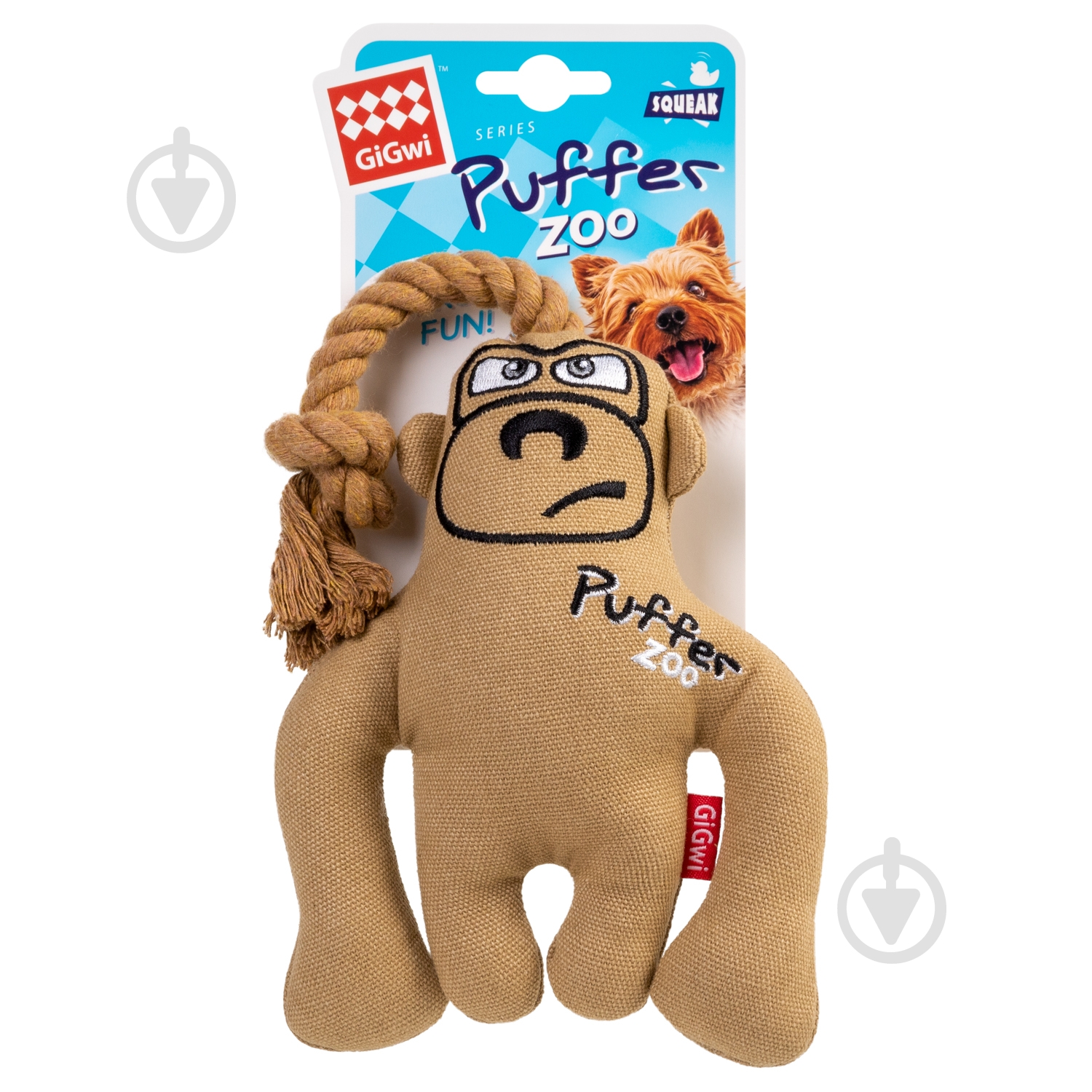 Іграшка для собак GiGwi Мавпа з пискавкою Puffer zoo 31 см - фото 2 Іграшка для собак GiGwi Мавпа з пискавкою Puffer zoo 31 см - фото 2