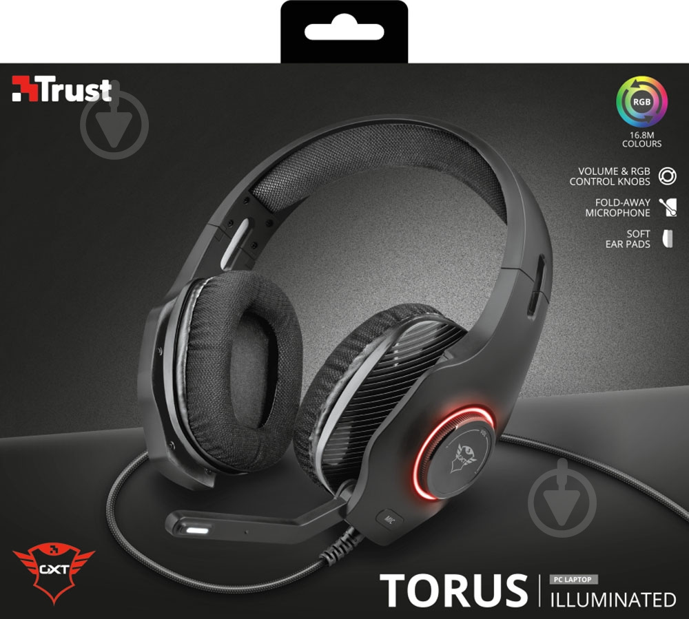 Гарнитура Trust GXT 455 Torus RGB gaming headset black (23138) - фото 8