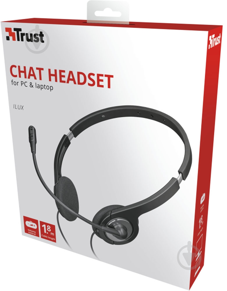 Гарнитура Trust Ilux chat headset black (23109) - фото 6